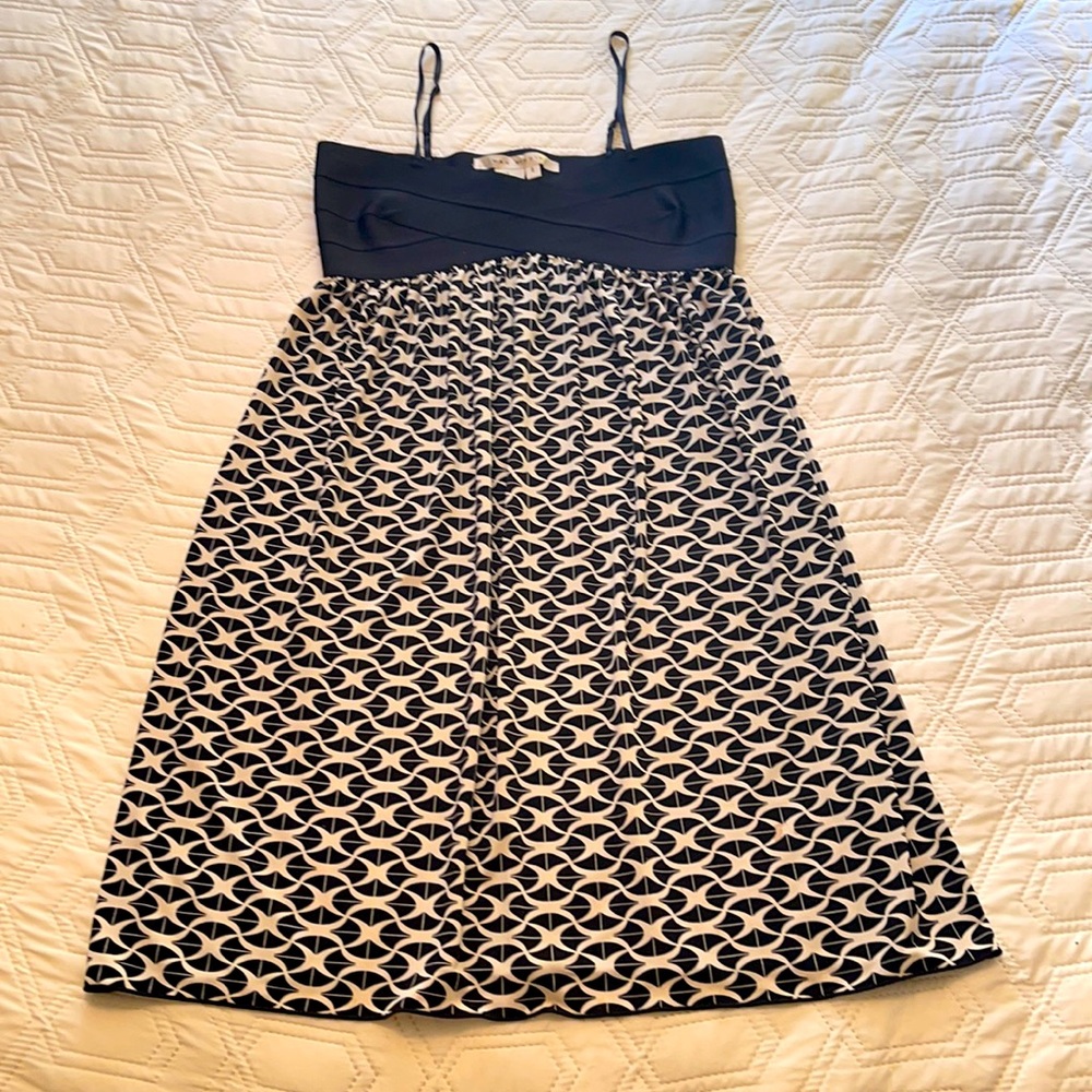 Elegant Max Studio Bandeau black and white dress.